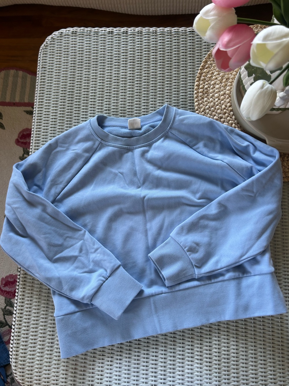 Elle Pale Blue Crewneck Sweatshirt